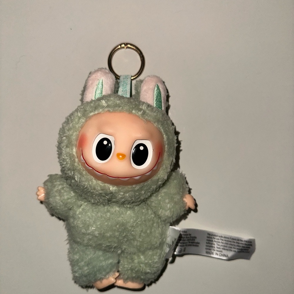 Cute Plush Keychain with Green Outfit